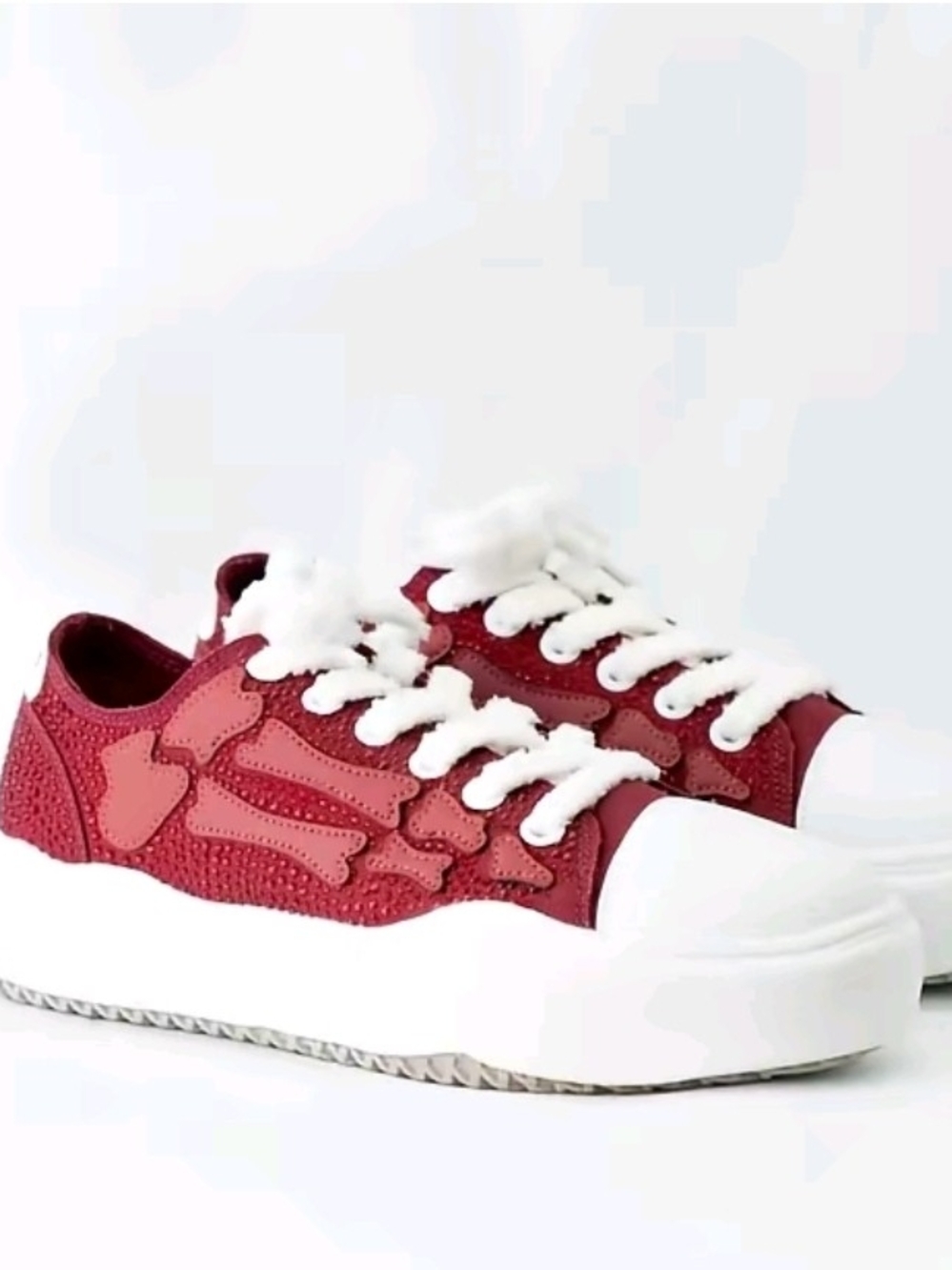 Men's Ruby Low-Top Sneakers with White Sole and Laces